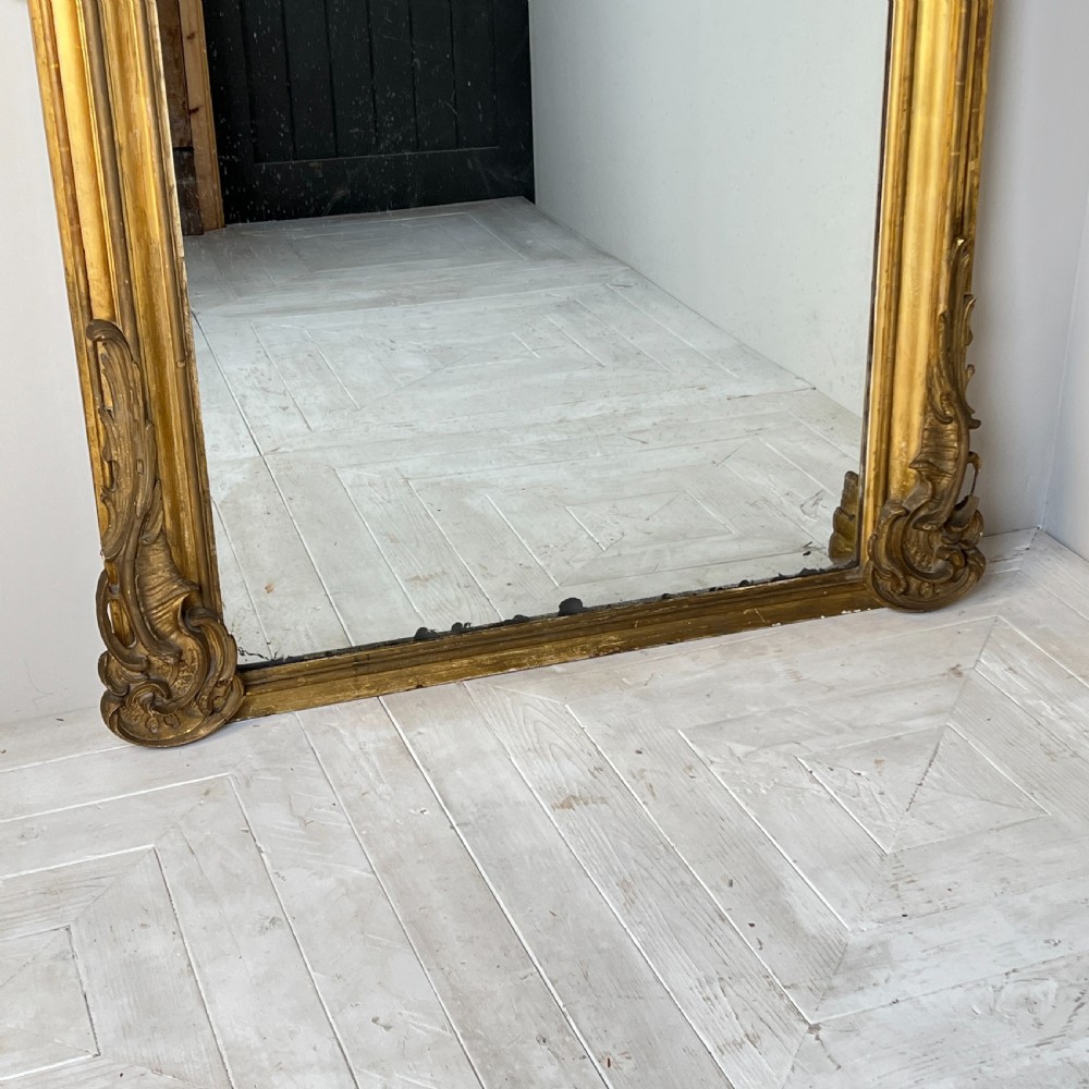 Large Six Foot Giltwood And Gesso C19th Putti Mirror View X