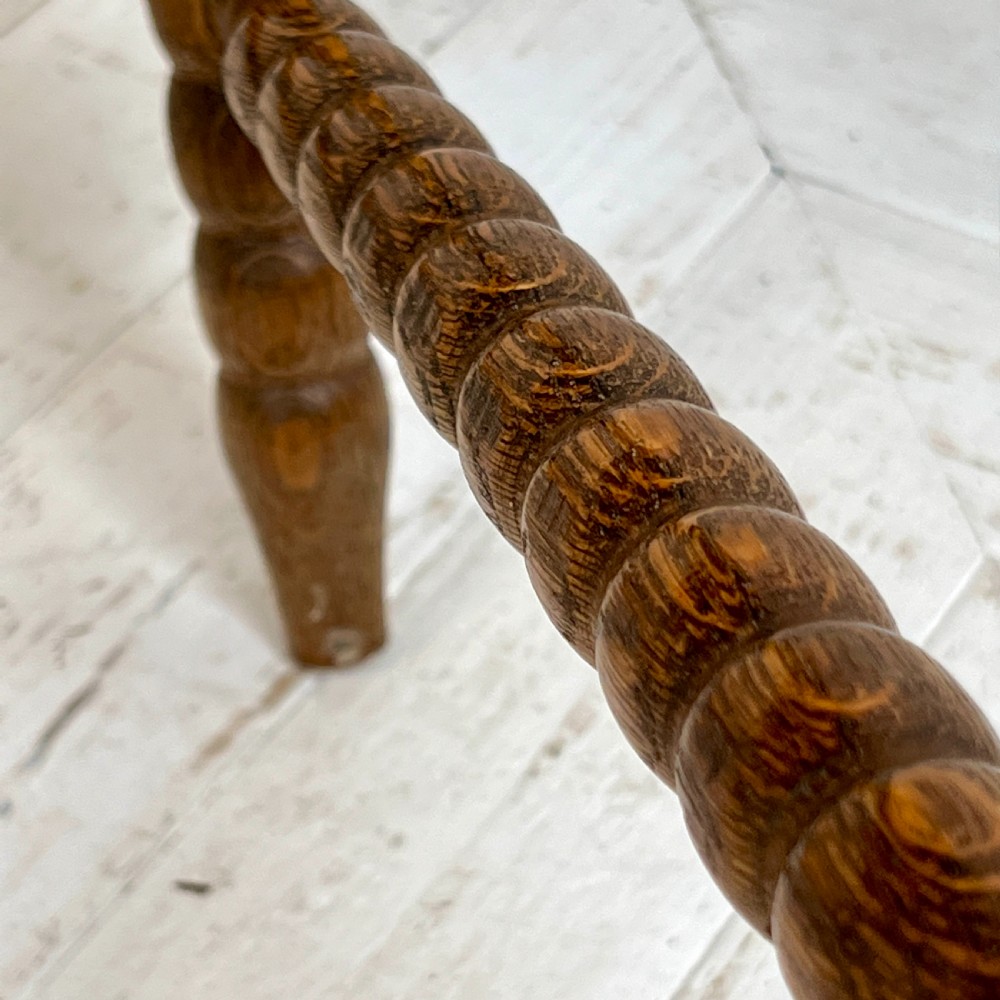 Vintage Oak Bobbin and Rush Corner Chair View VII
