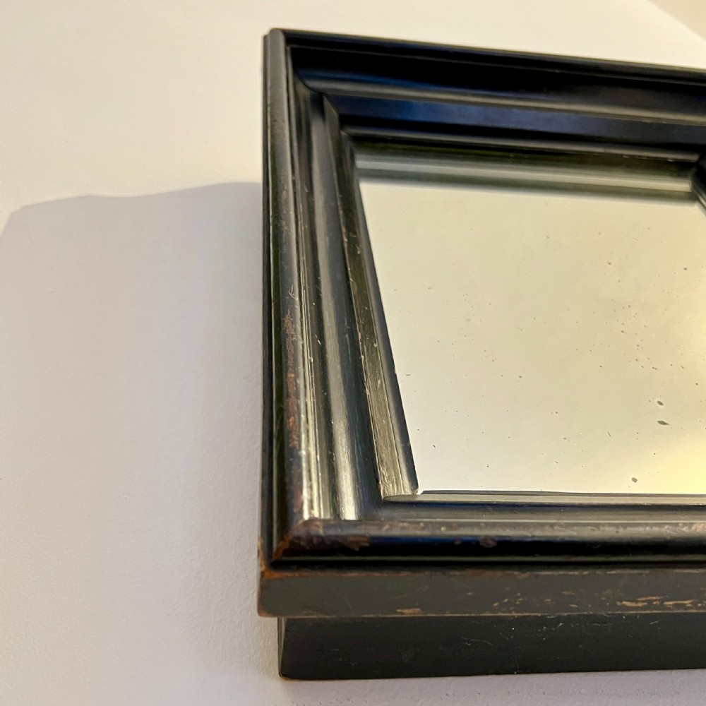 Thick Ebonised Cushion Framed Mirror View V