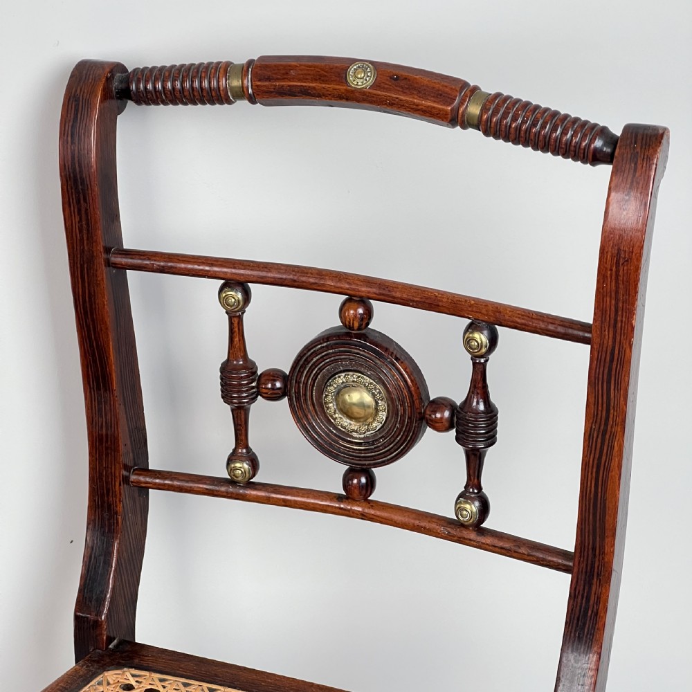 Pair Of Regency Style Simulated Rosewood And Cane Chairs View VI