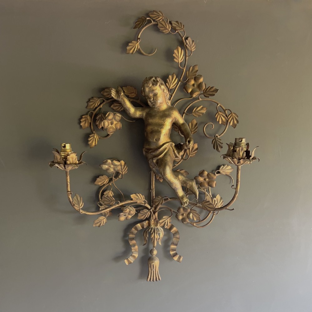 Pair Of Giltwood And Toleware Wall Light Sconces  View II