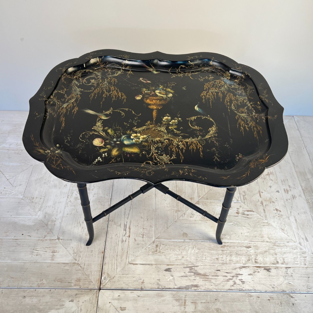 A Regency Japanned Papier-Mache Tray Table By Henry Clay, London View VI