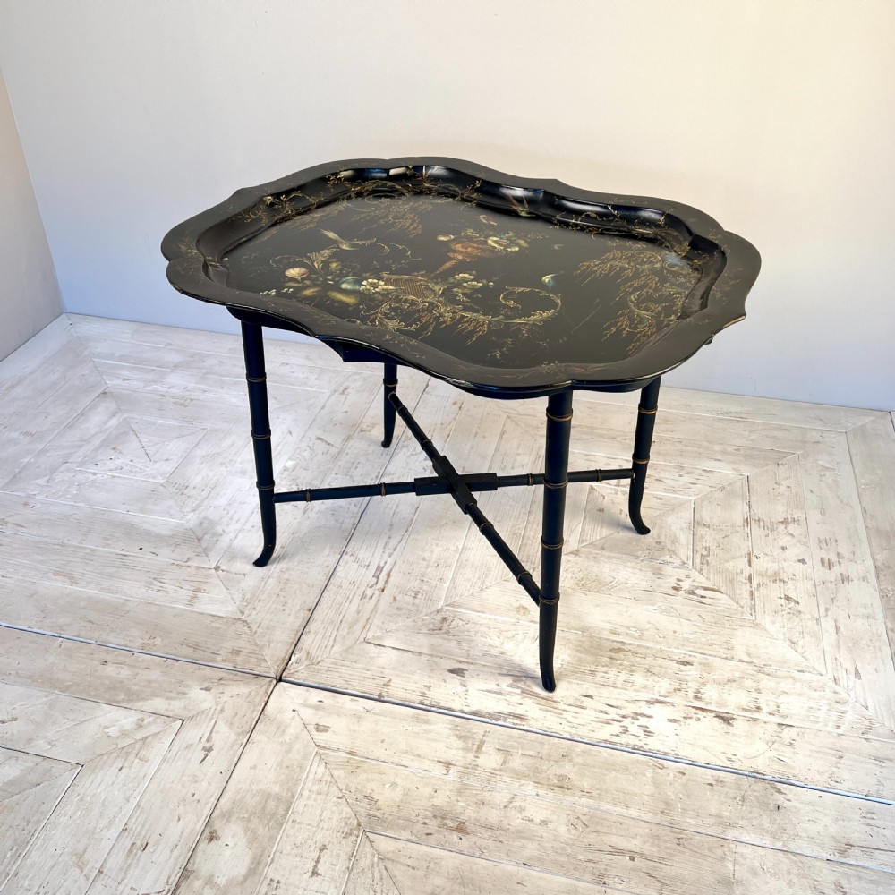 A Regency Japanned Papier-Mache Tray Table By Henry Clay, London View VII