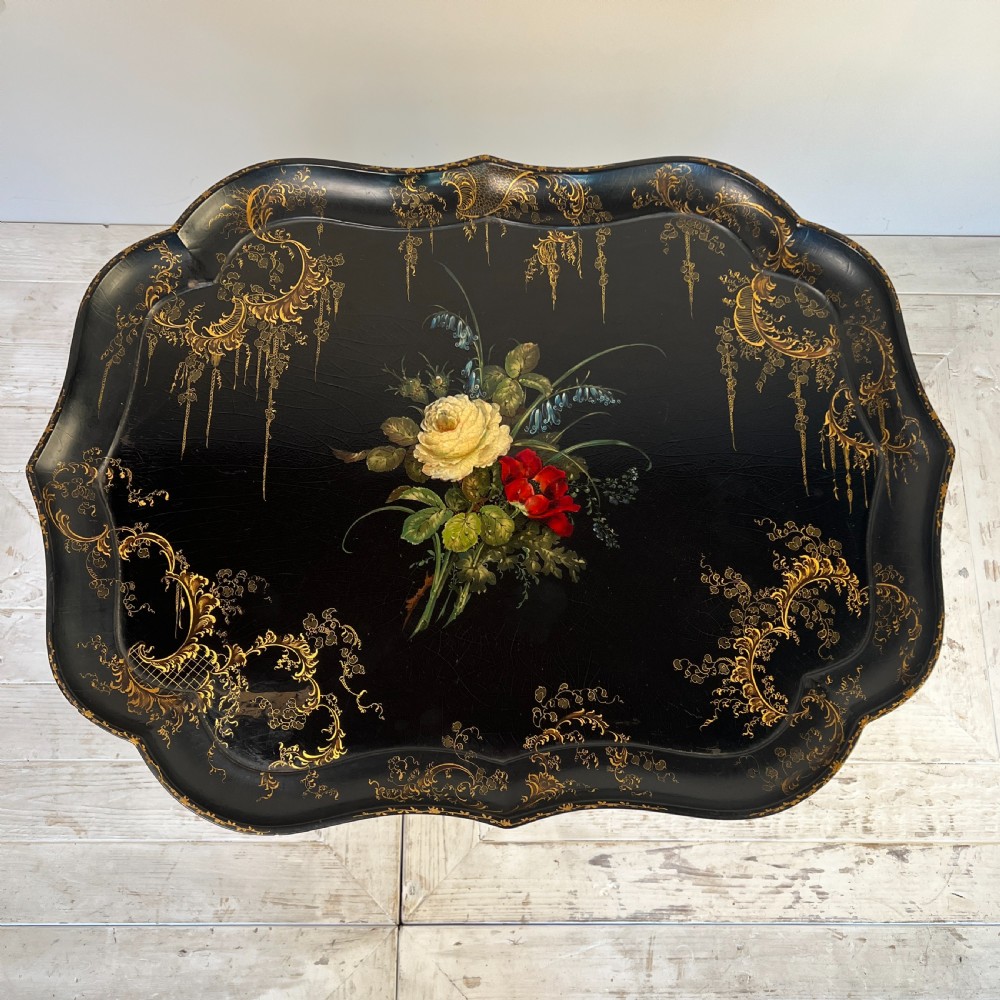 A Regency Japanned Papier-Mache Tray Table By Jennens And Bettridge View IV