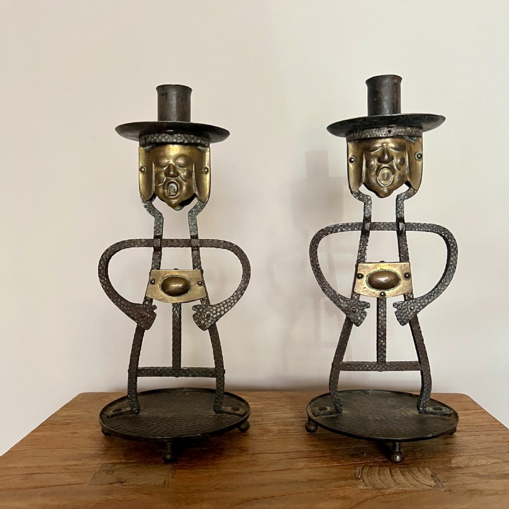 Pair Of French Arts & Crafts Candle Sticks View III