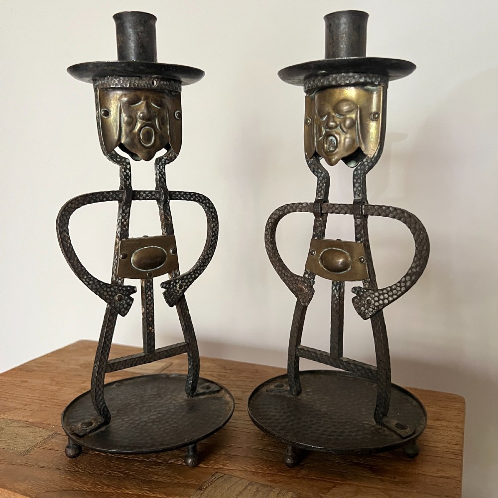 Pair Of French Arts & Crafts Candle Sticks View IX