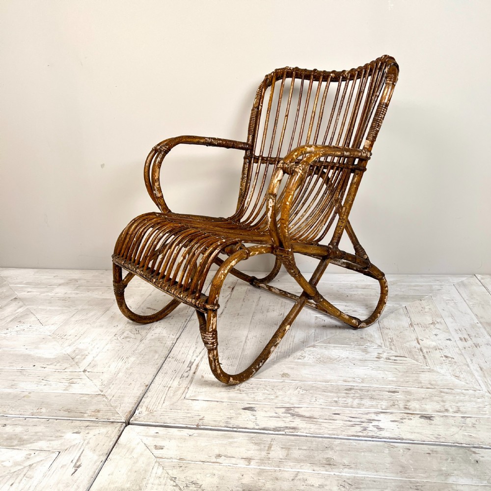 Pair Of French Vintage Bamboo Armchairs View III
