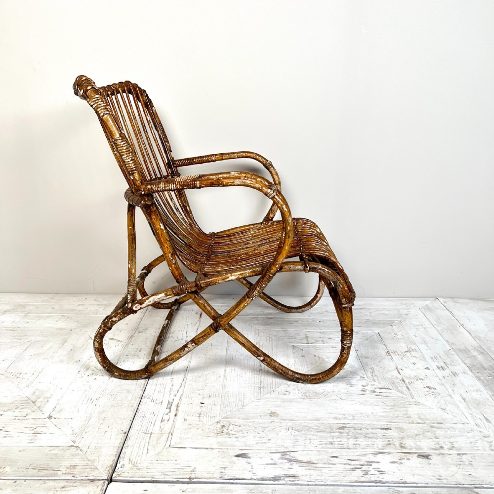 Pair Of French Vintage Bamboo Armchairs View IV
