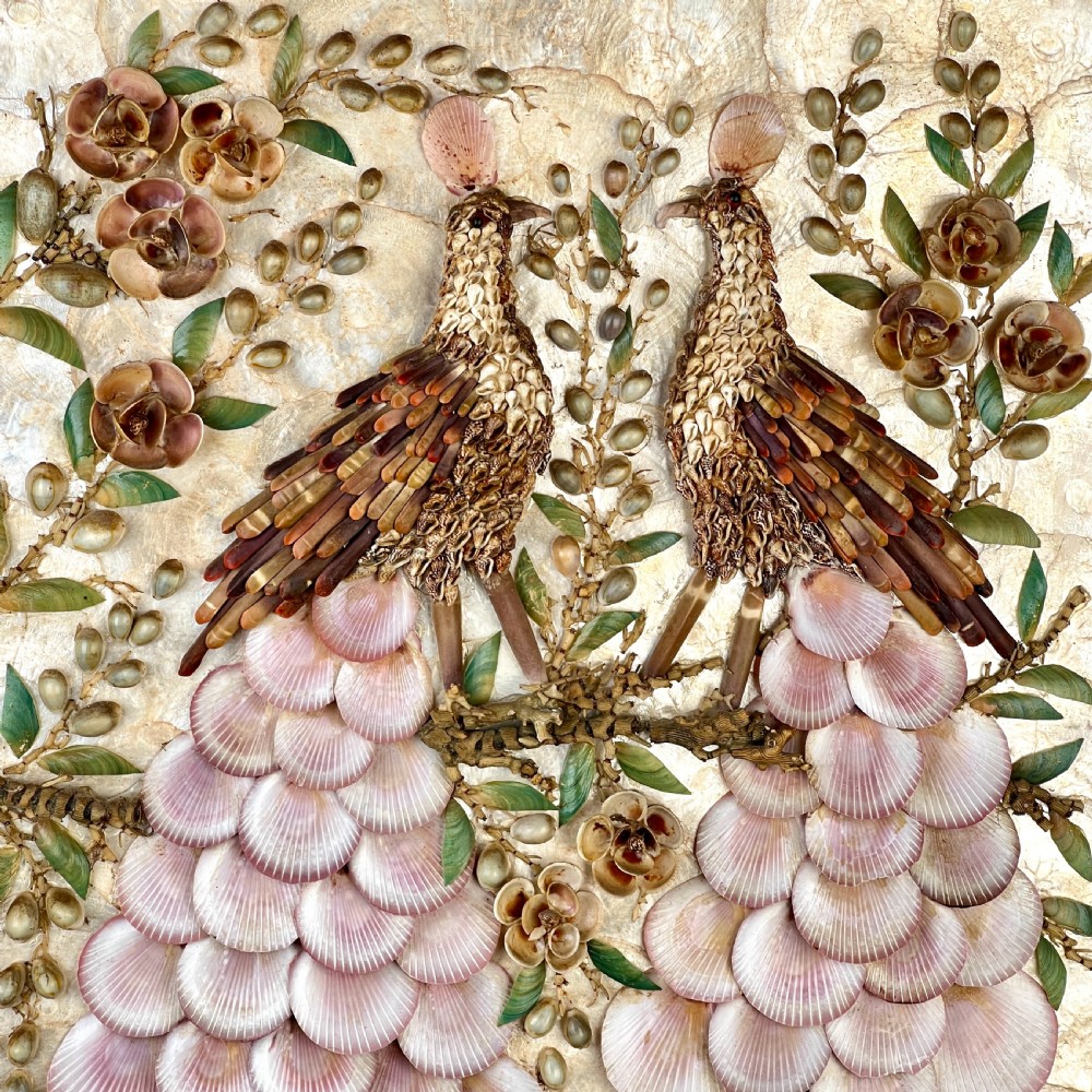 Vintage Peacock Shell Diorama View II