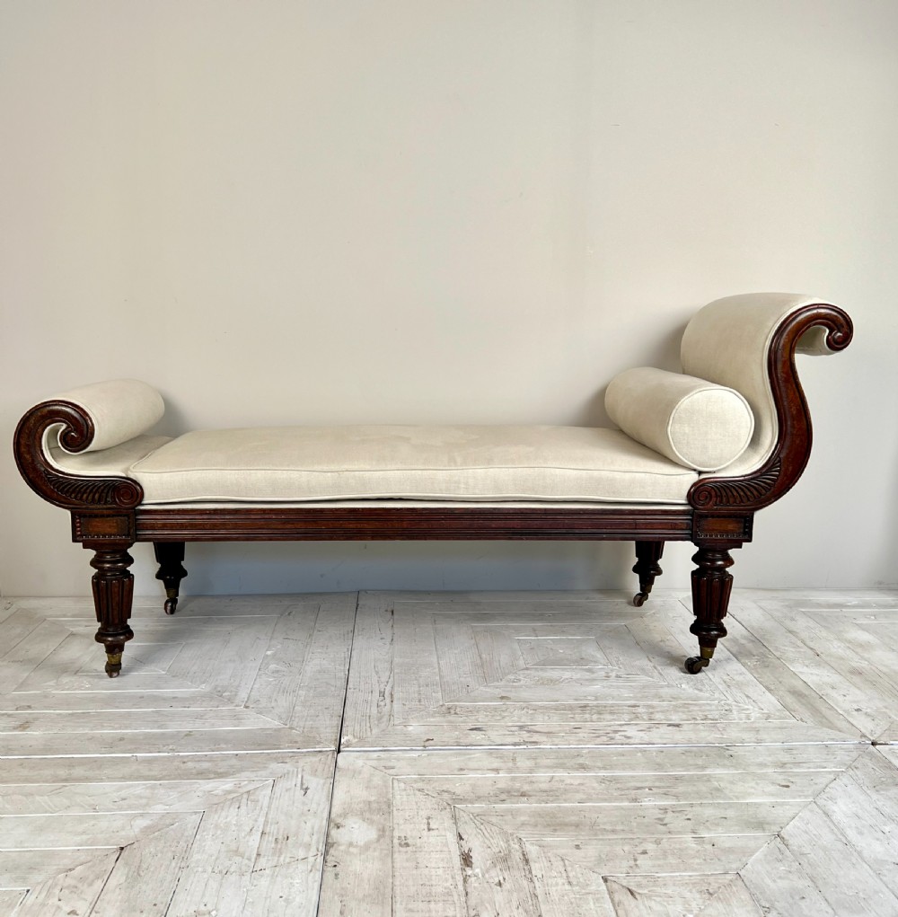 A Regency Mahogany Gondola Chaise Longue
