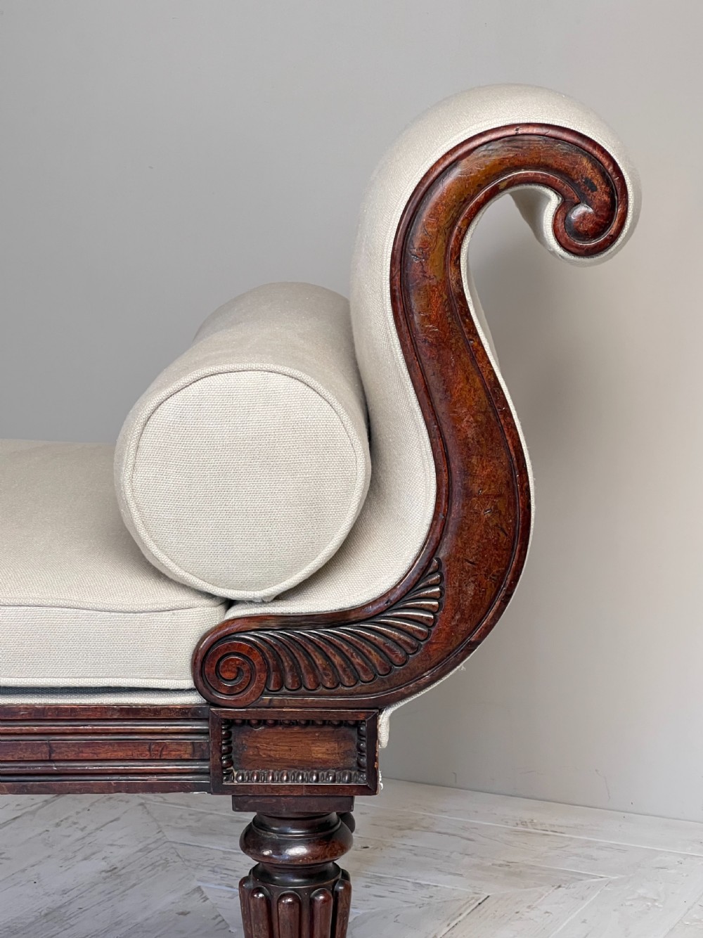 A Regency Mahogany Gondola Chaise Longue View VI