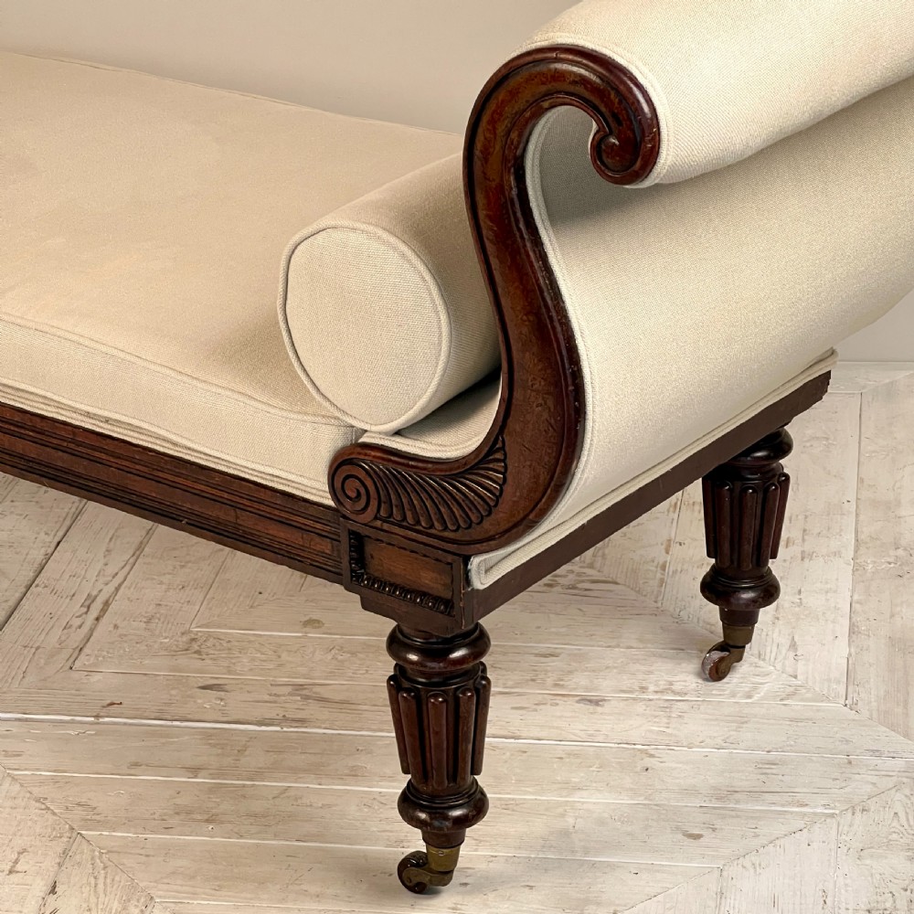 A Regency Mahogany Gondola Chaise Longue View VII