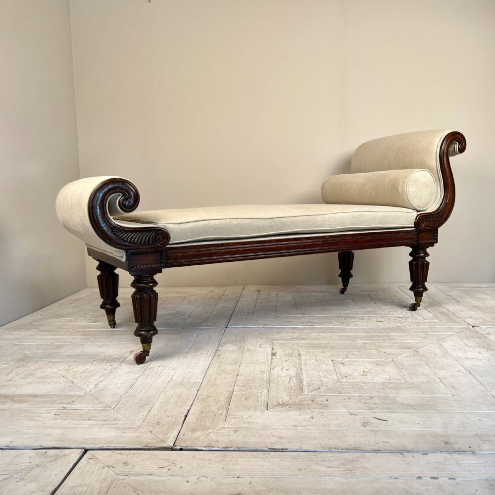 A Regency Mahogany Gondola Chaise Longue View IX