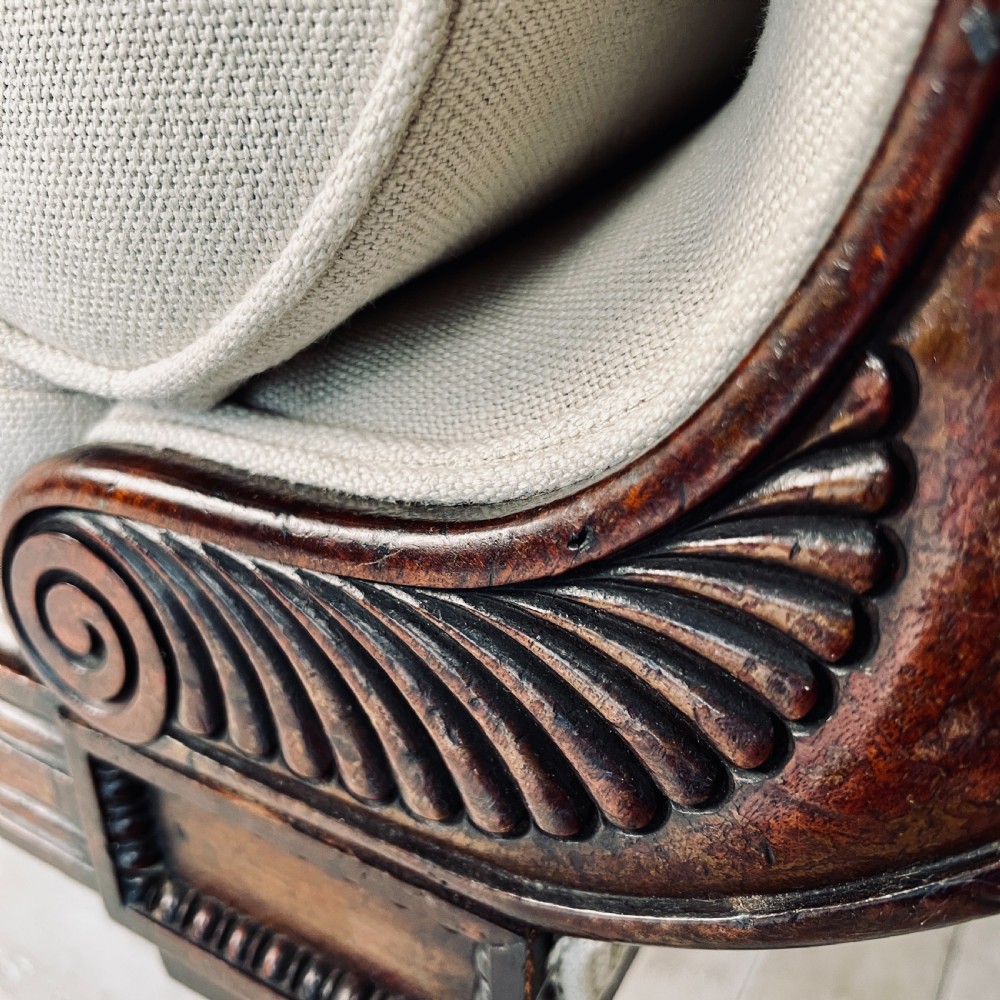 A Regency Mahogany Gondola Chaise Longue View X