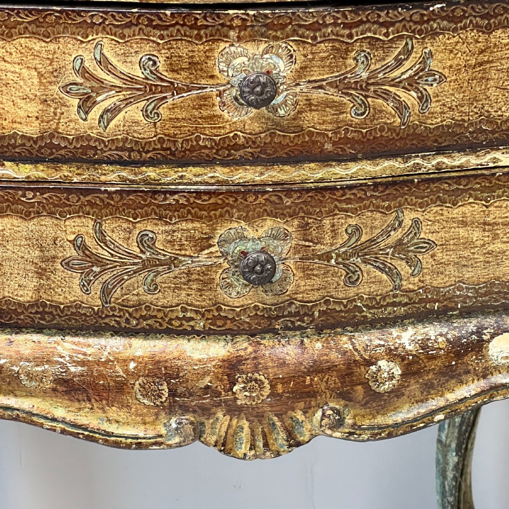 Pair Of Venetian Painted Bedside Or Lamp Tables Circa 1920 View III