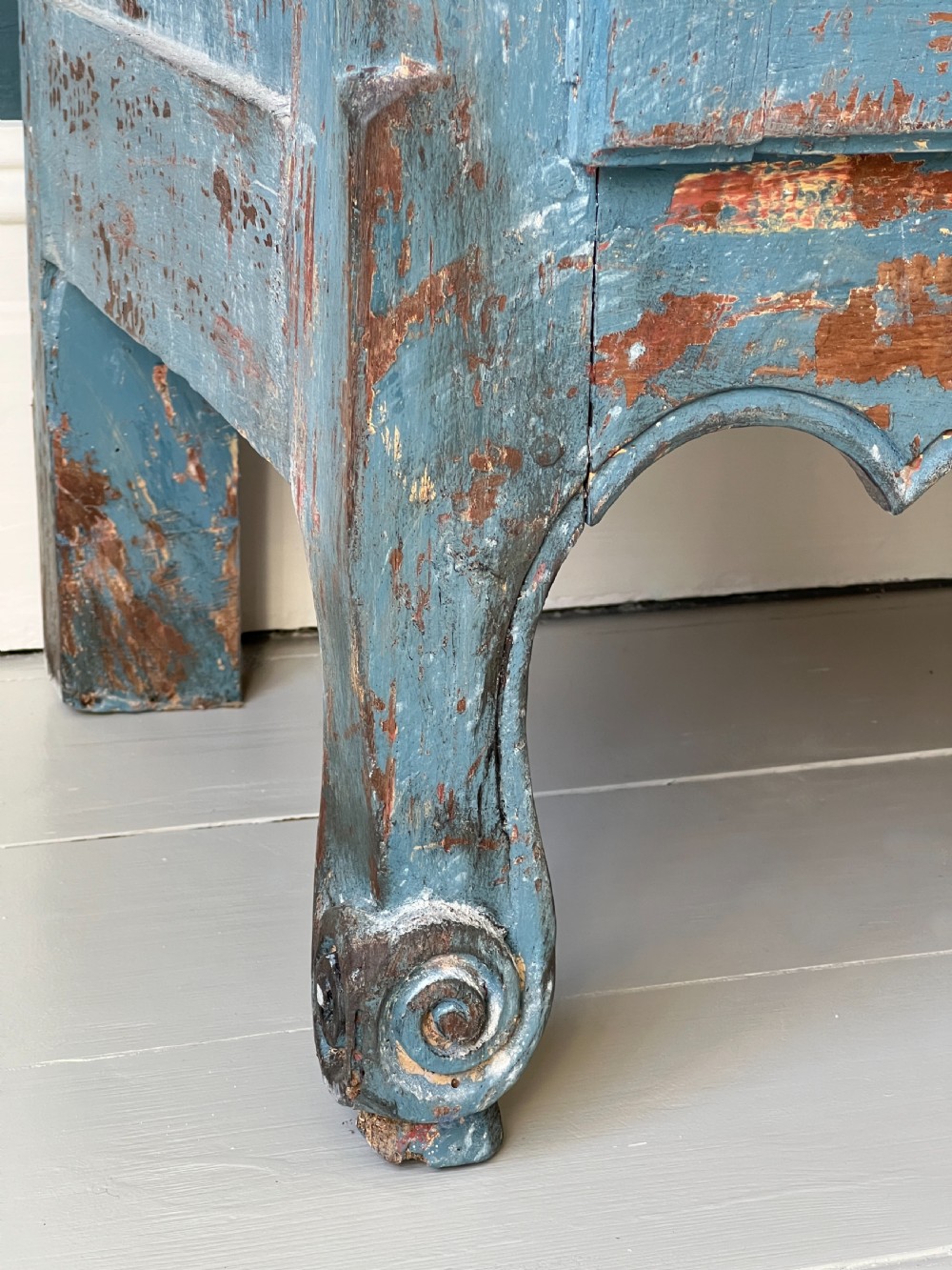 Antique Painted Oak Buffet Deux Corps View XI