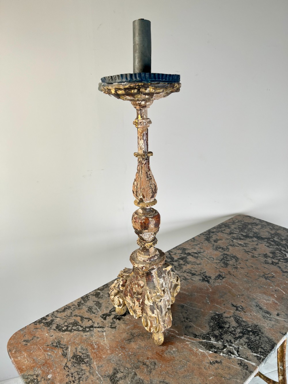 A Good C18th Time Worn Candle Stick View II