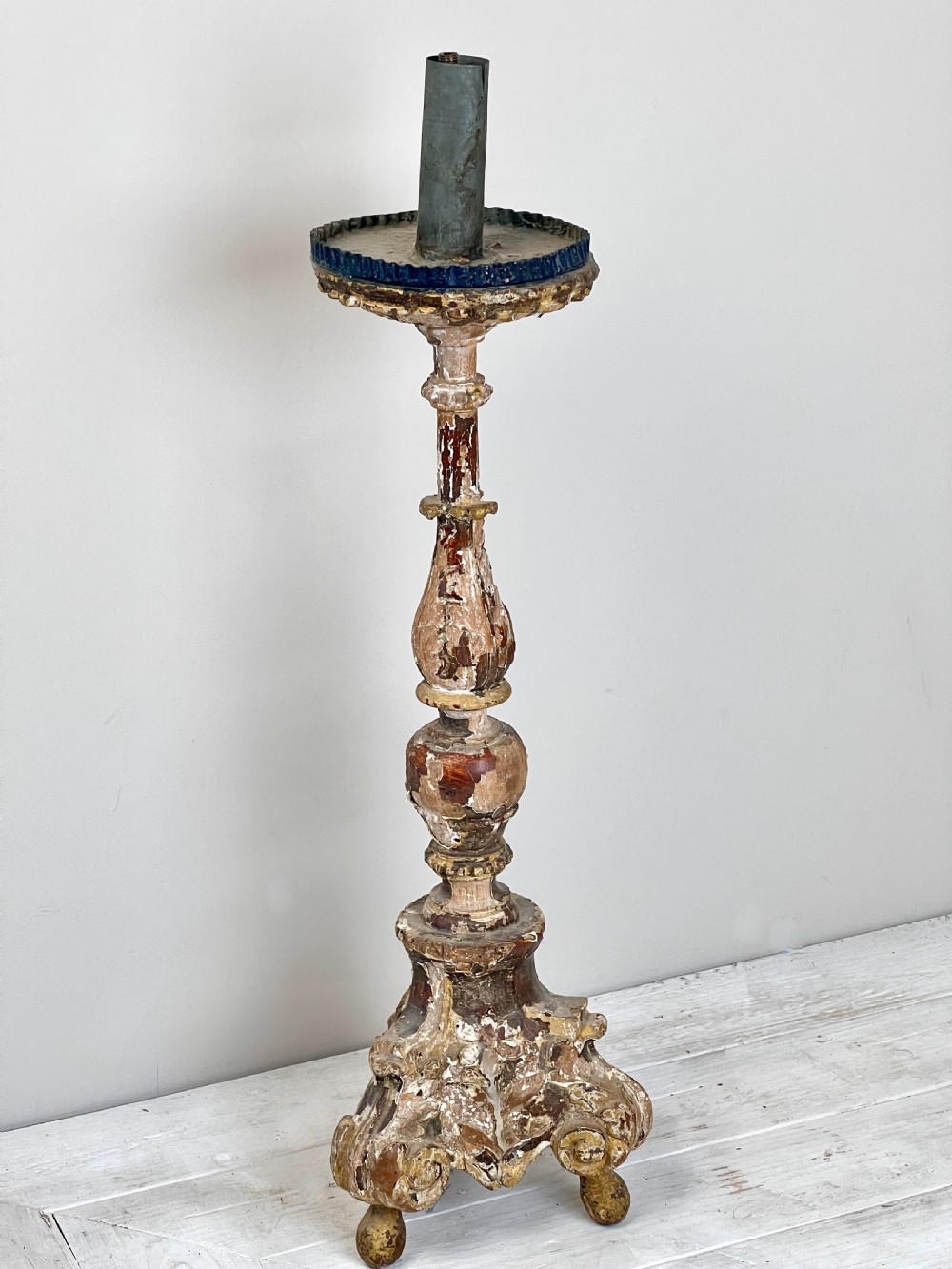 A Good C18th Time Worn Candle Stick View IV