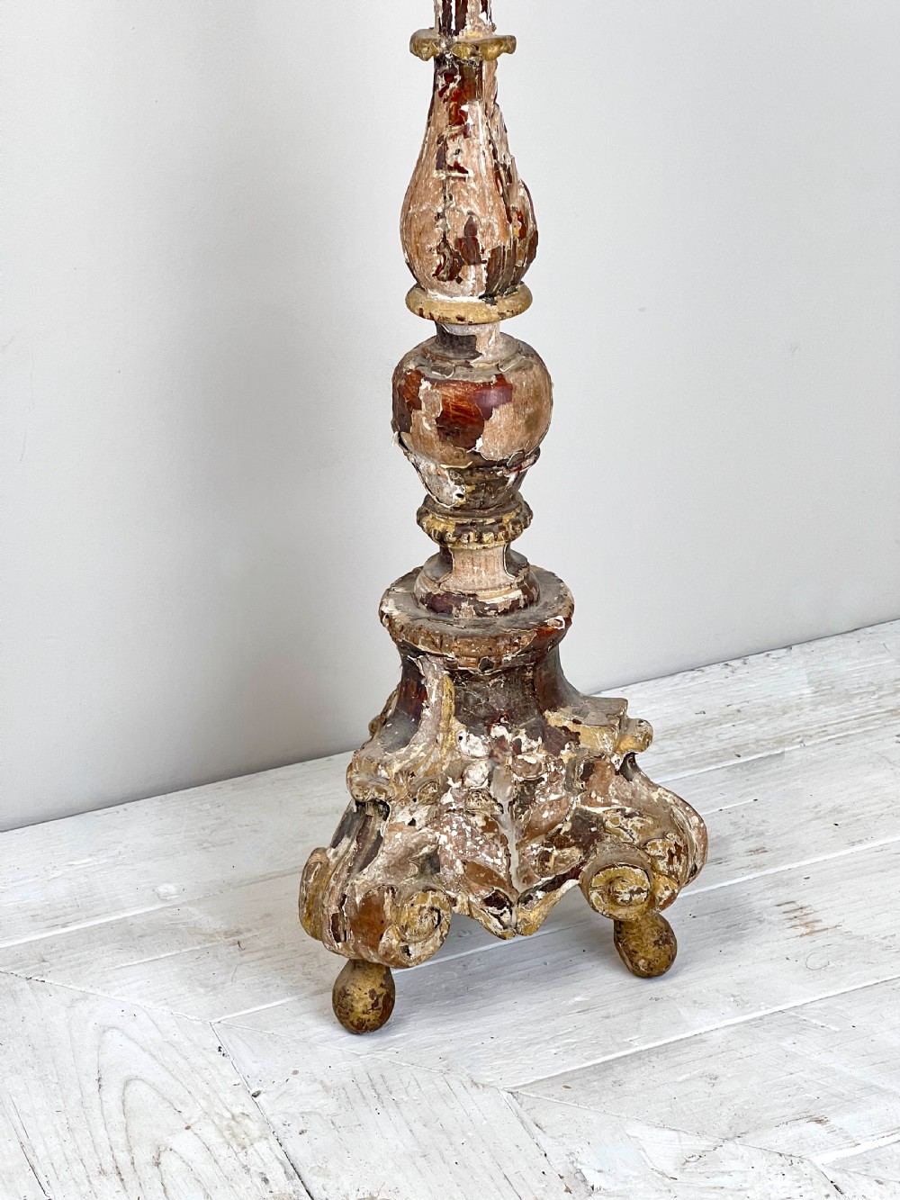 A Good C18th Time Worn Candle Stick View V