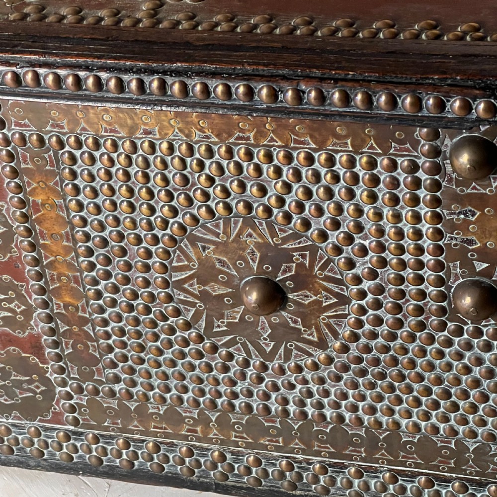 A Fine Antique Hardwood Brass Bound and Studded Zanzibar Chest or Trunk View III