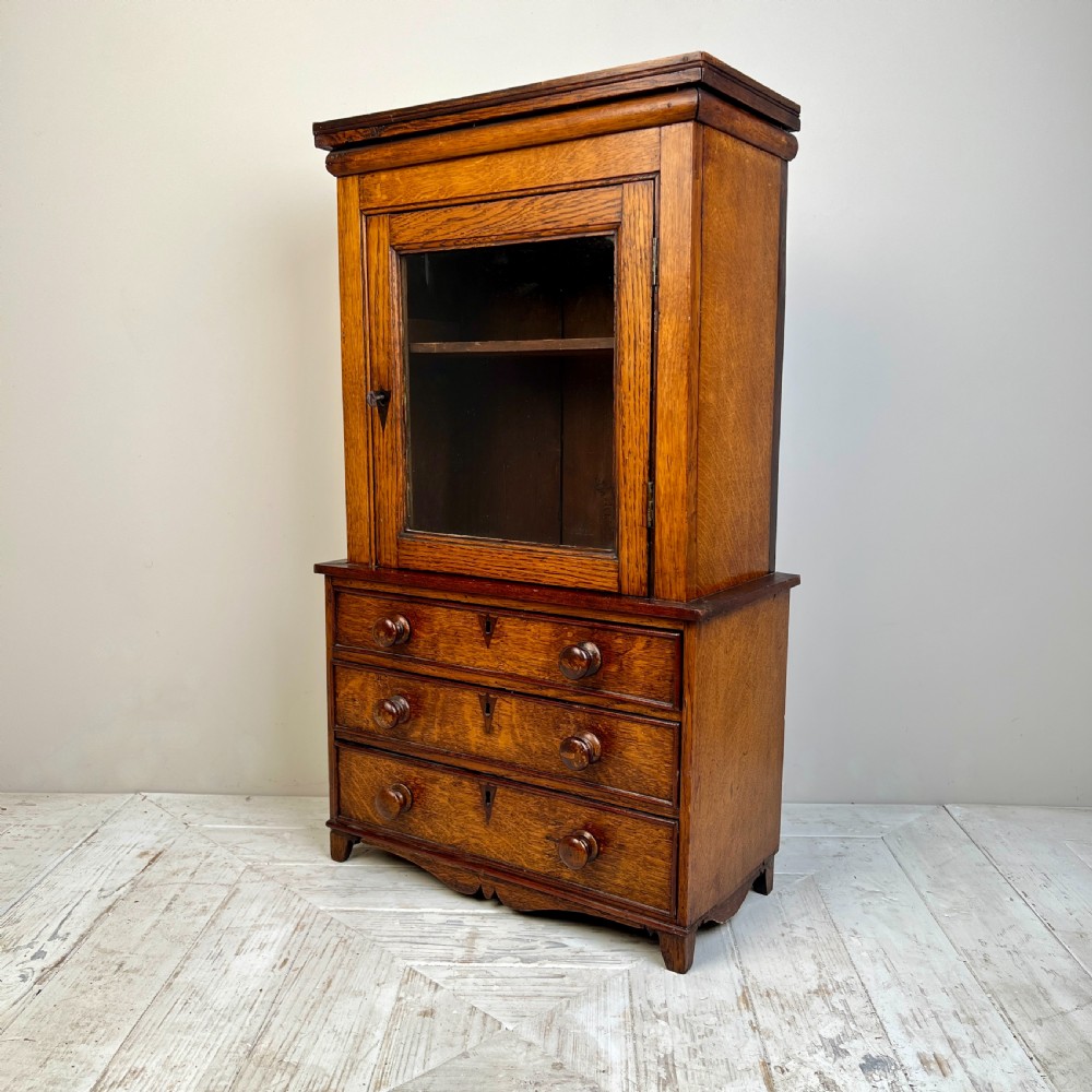 Oak Apprentice Piece Cabinet In The Form Of A Bookcase