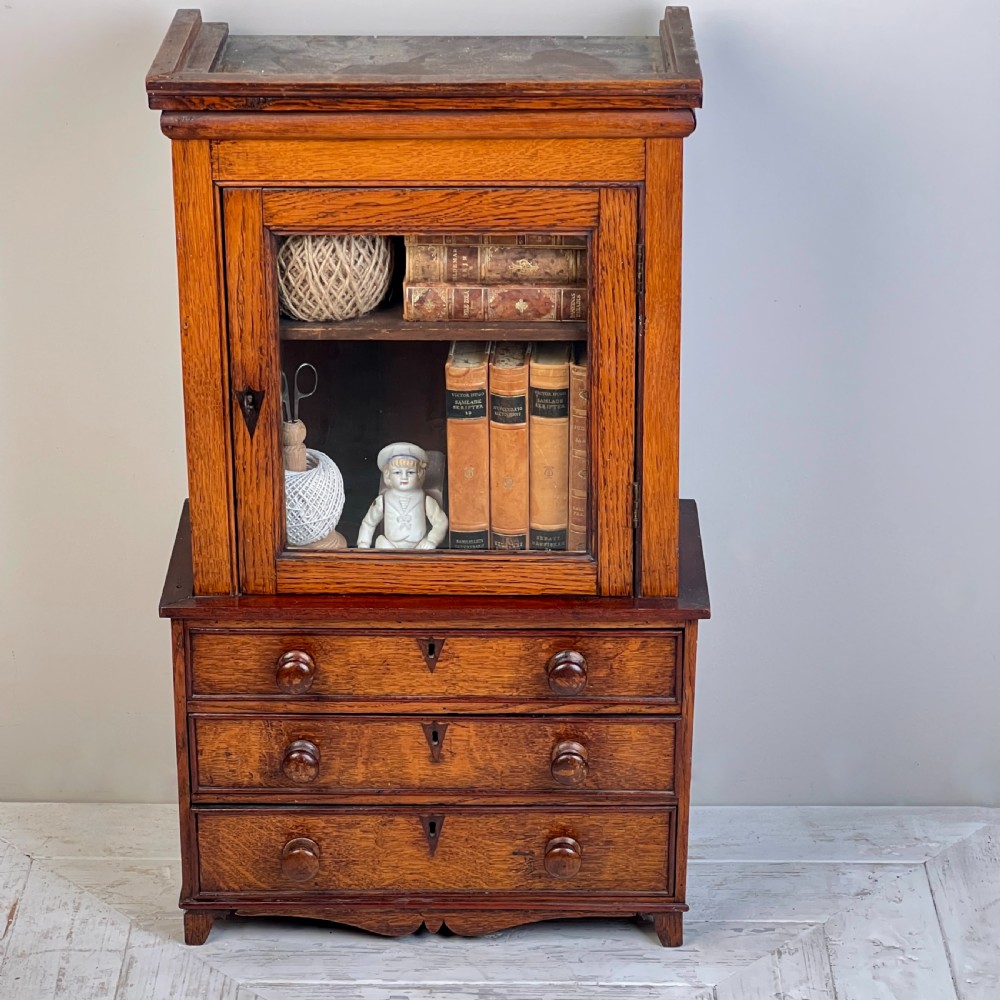Oak Apprentice Piece Cabinet In The Form Of A Bookcase View II