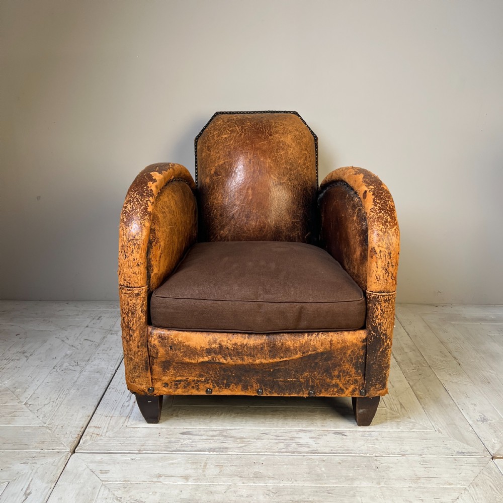 Antique Leather Club Chair View V