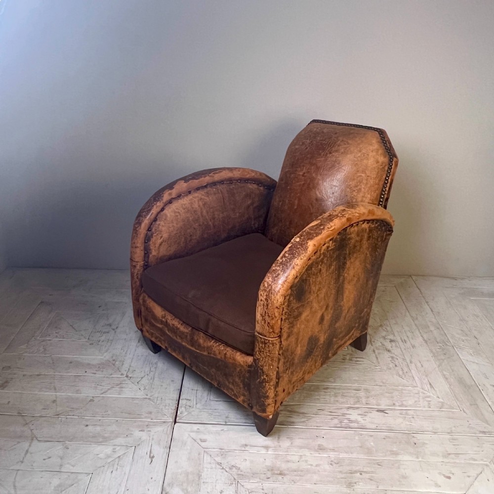 Antique Leather Club Chair View VI