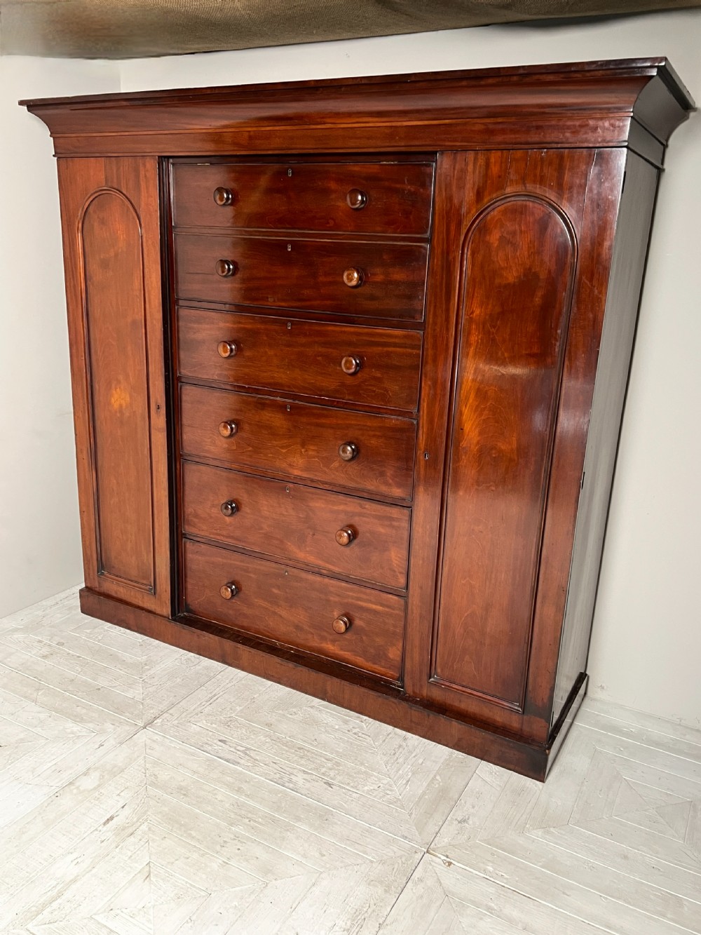 A Victorian Mahogany Compactum Wardrobe