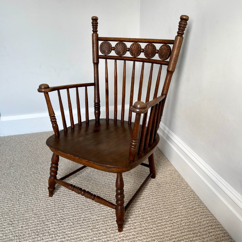 An Arts & Crafts Spindle Back Elbow Chair View III