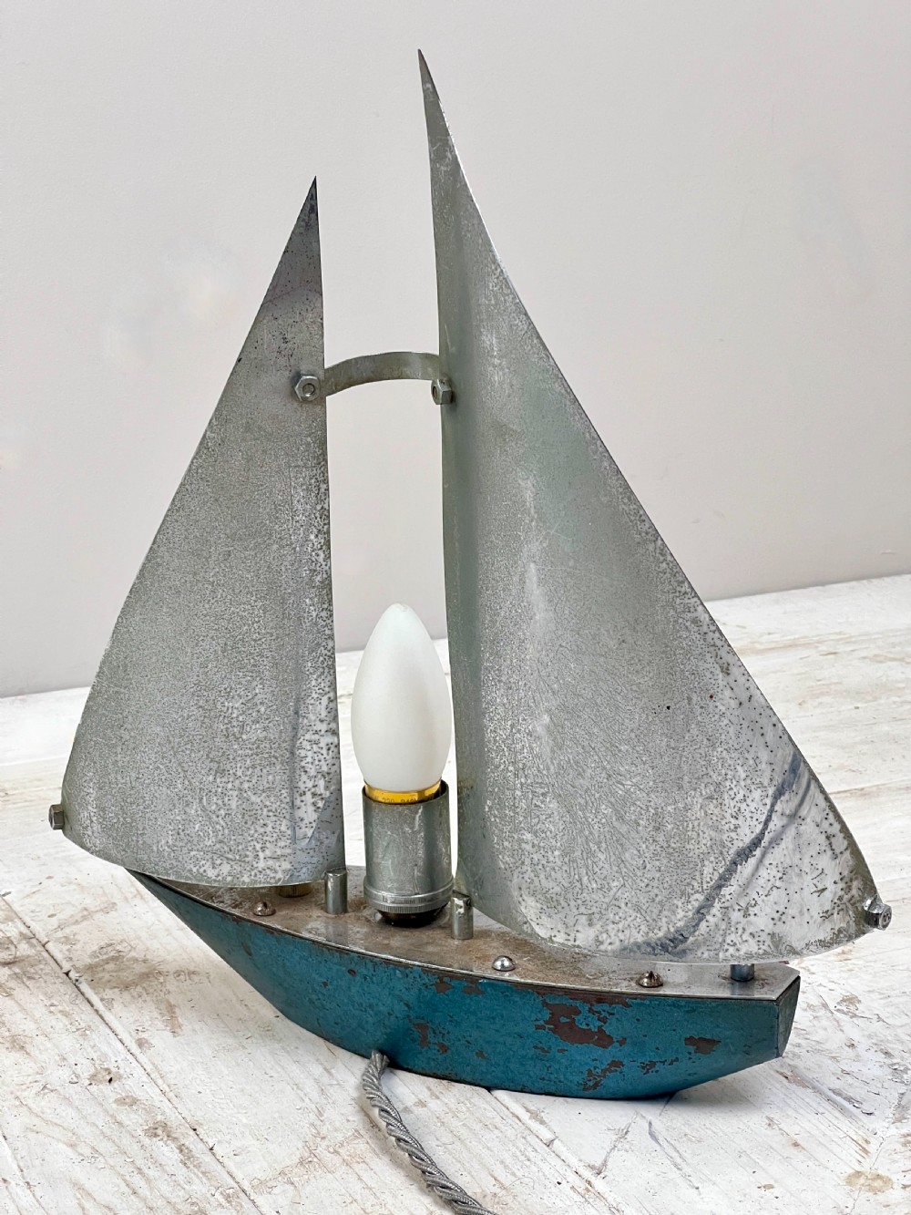 Art Deco Table Lamp In The Form Of A Sailing Yacht View VII