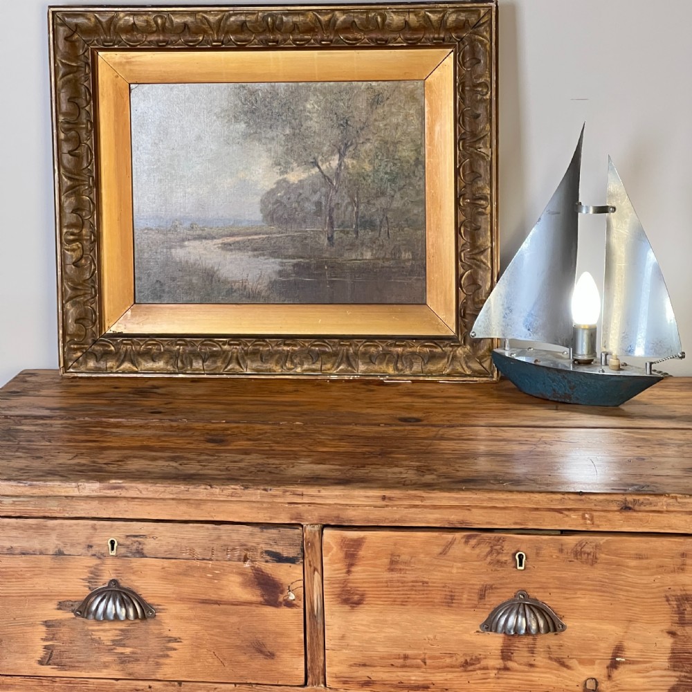 Art Deco Table Lamp In The Form Of A Sailing Yacht View IX