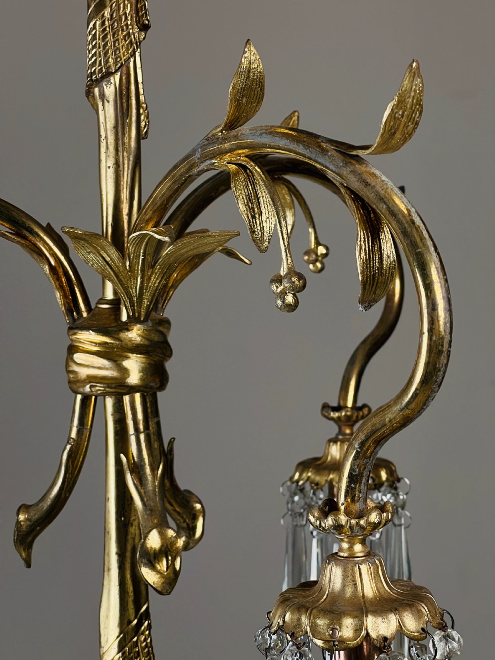 Continental Gilt Brass Six Arm Chandelier Circa 1910 View X