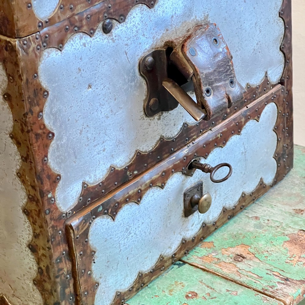Unique Vintage Handcrafted Metal Trunk Tuck Box View II