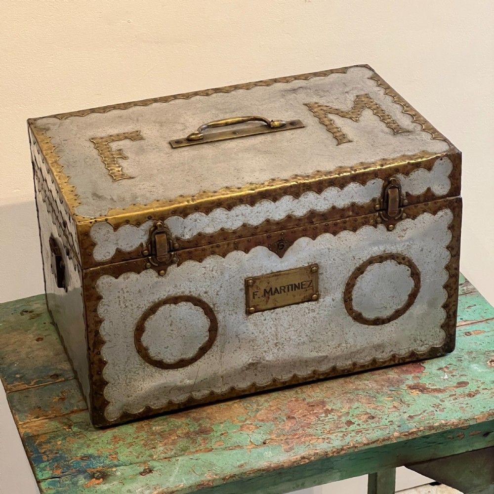 Unique Vintage Handcrafted Metal Trunk Tuck Box View IV