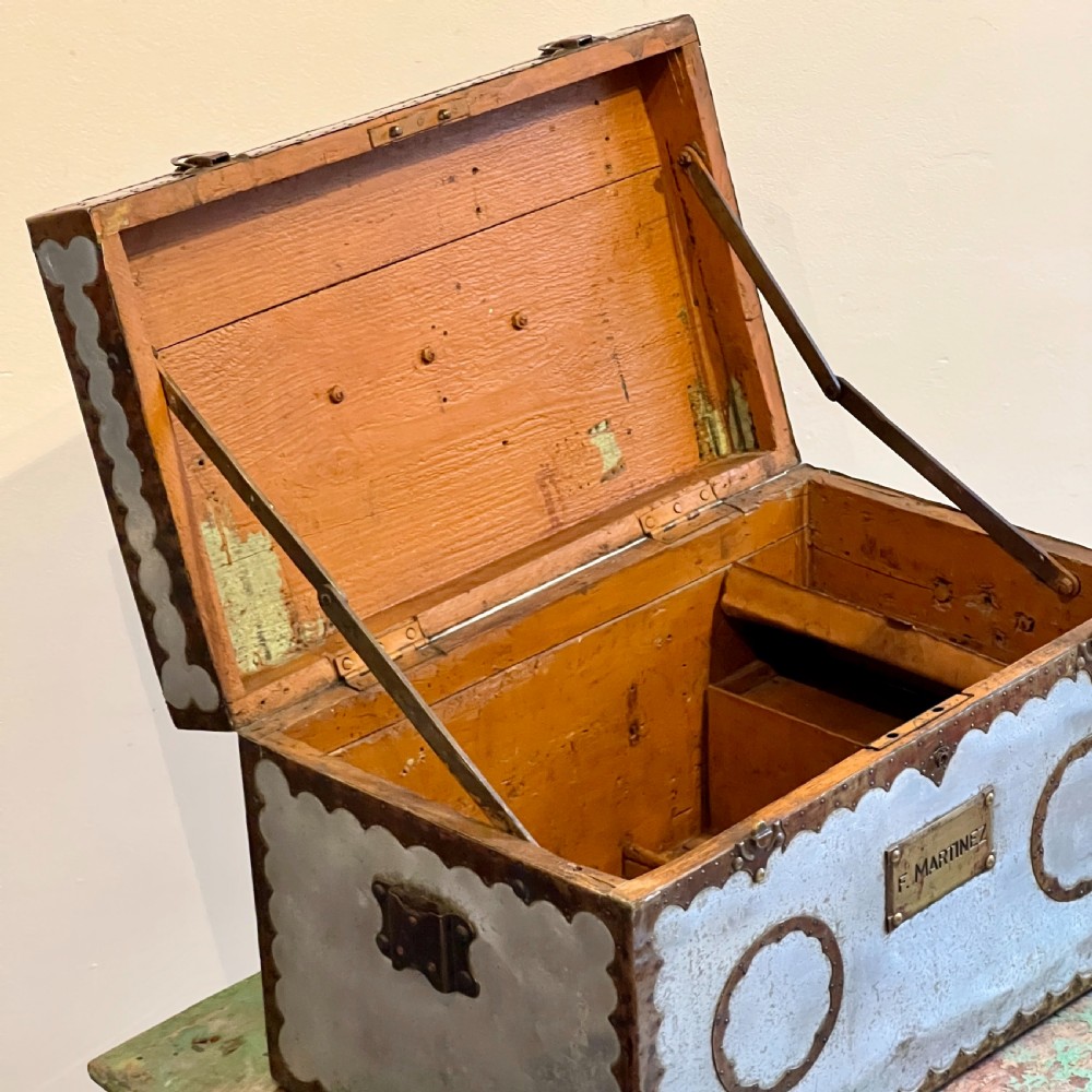 Unique Vintage Handcrafted Metal Trunk Tuck Box View VI