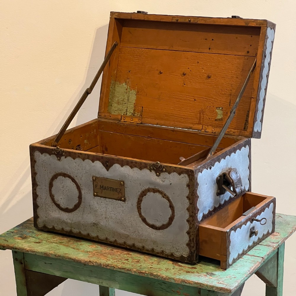 Unique Vintage Handcrafted Metal Trunk Tuck Box View VIII