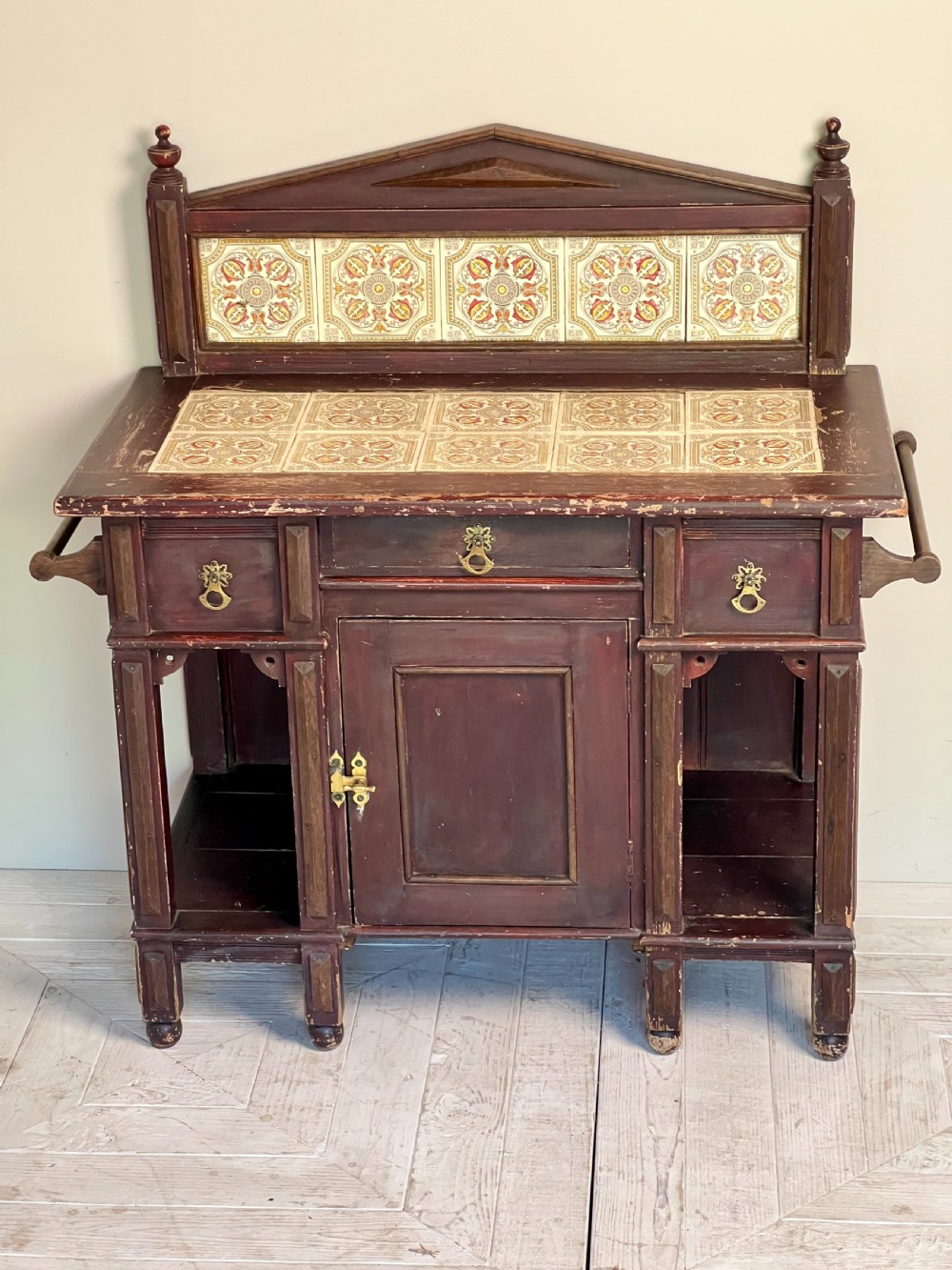 A Victorian Painted And Tiled Aesthetic Movement Washstand  View IV