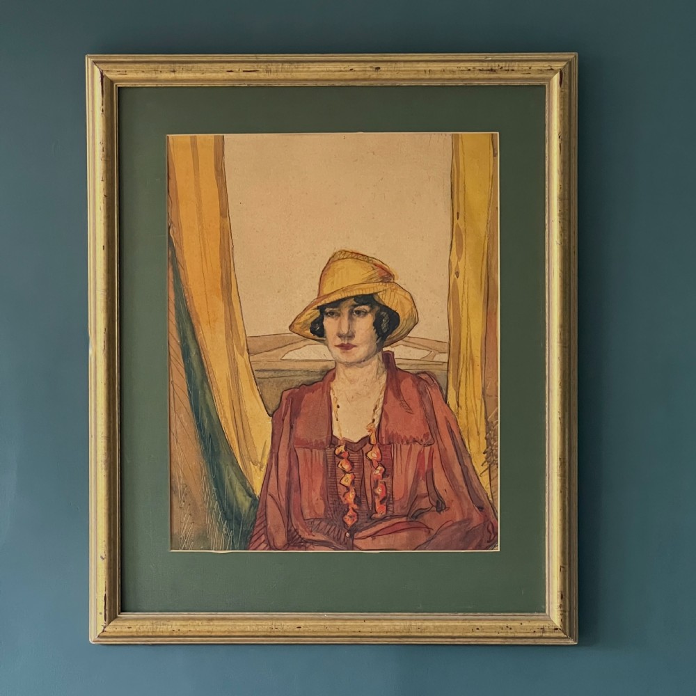 1920'S Watercolour Portrait Of A Lady By Roger Bland  View II