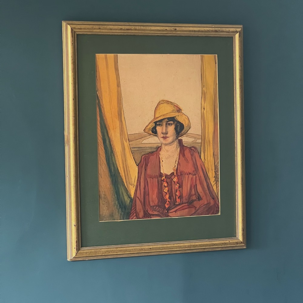 1920'S Watercolour Portrait Of A Lady By Roger Bland  View III