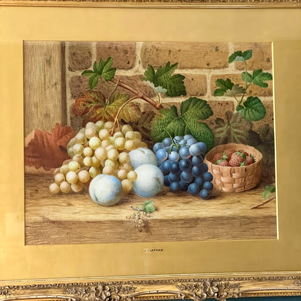 Victorian Still Life Watercolour Painting by James T Clapham View III