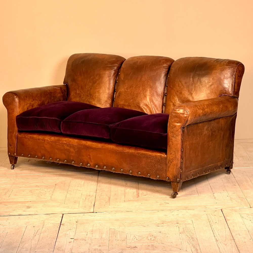 An English Country House Leather Sofa Circa 1910 View II