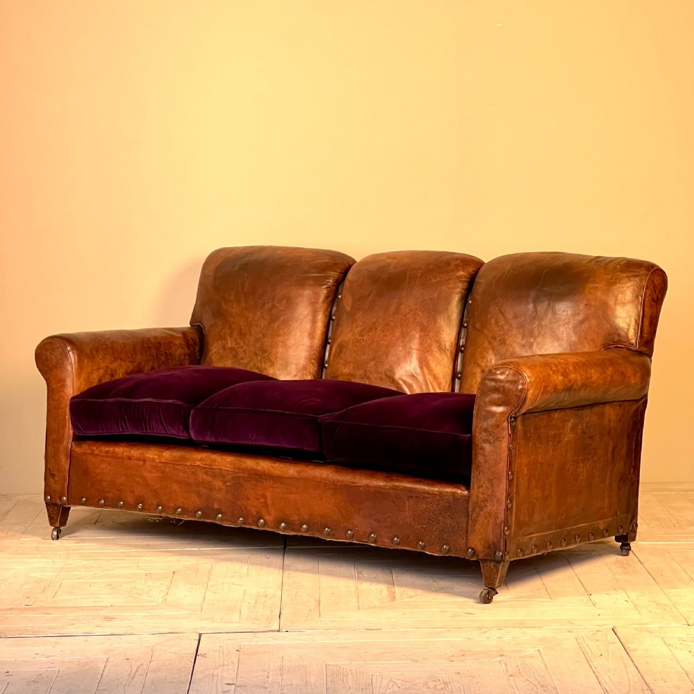 An English Country House Leather Sofa Circa 1910 View III