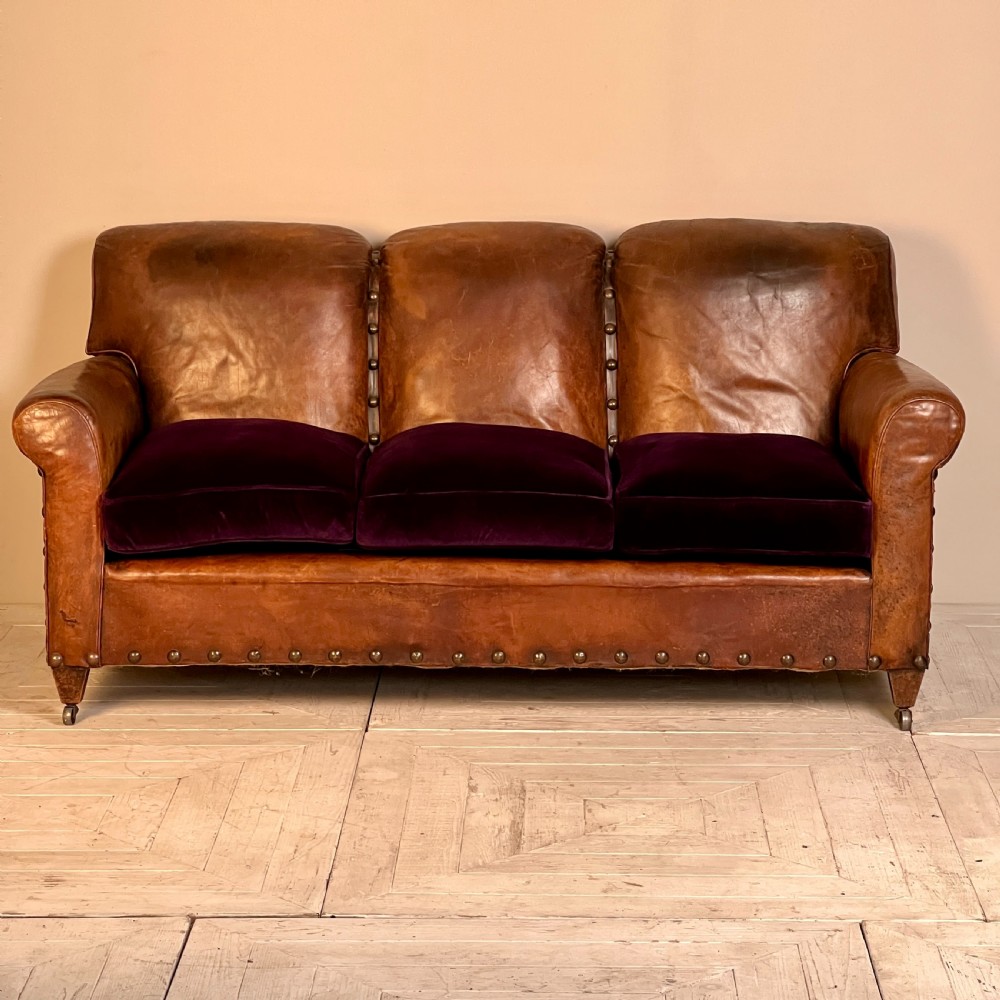An English Country House Leather Sofa Circa 1910 View V