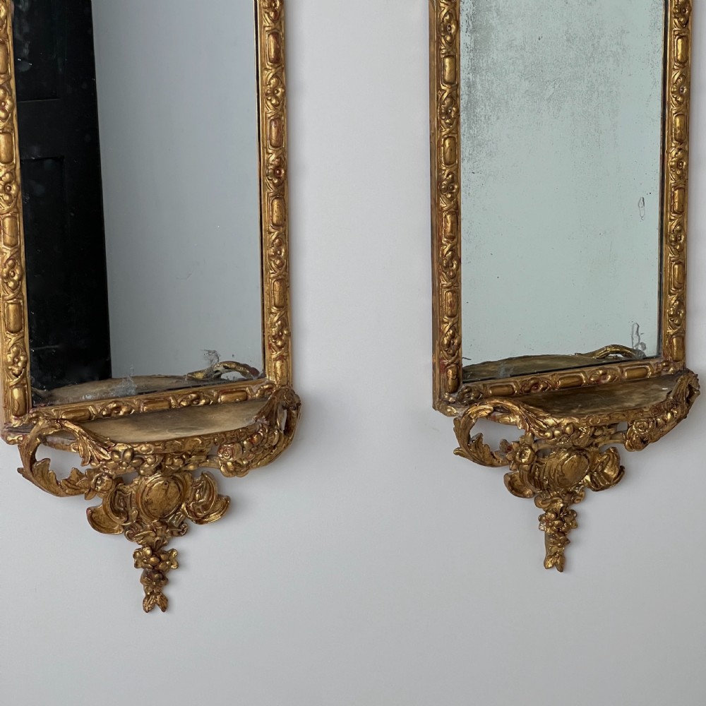 A Pair Of  C19th Gilt Framed Bracket Mirrors View V