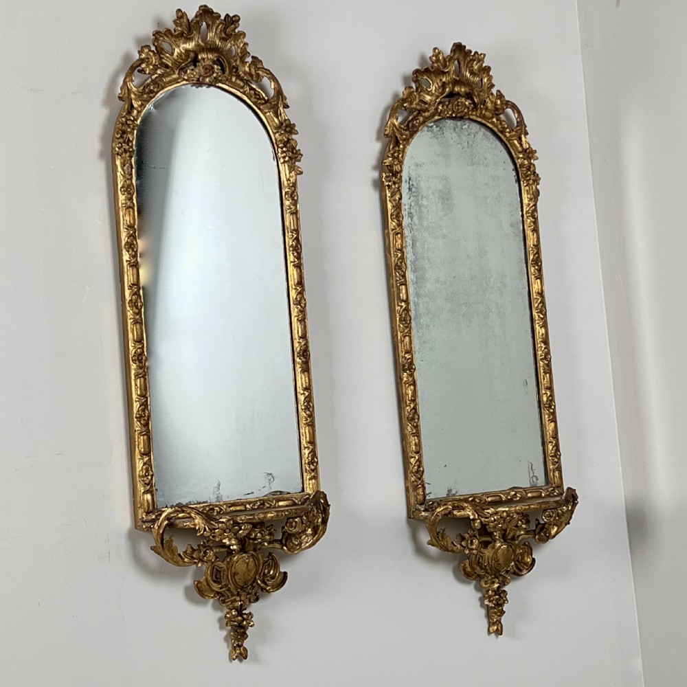 A Pair Of  C19th Gilt Framed Bracket Mirrors View VI