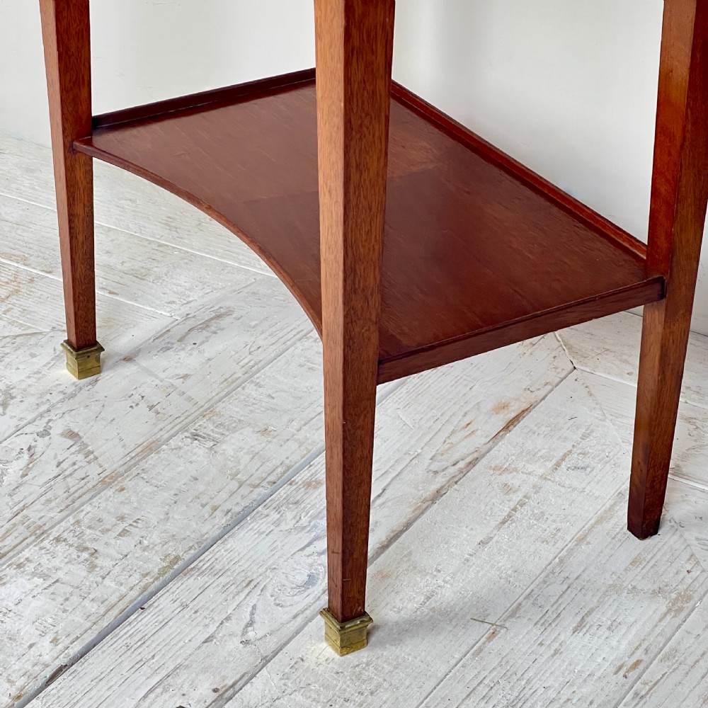 A Pair Of Mahogany And Brass Inlay Marble Topped Bedside Tables View VII