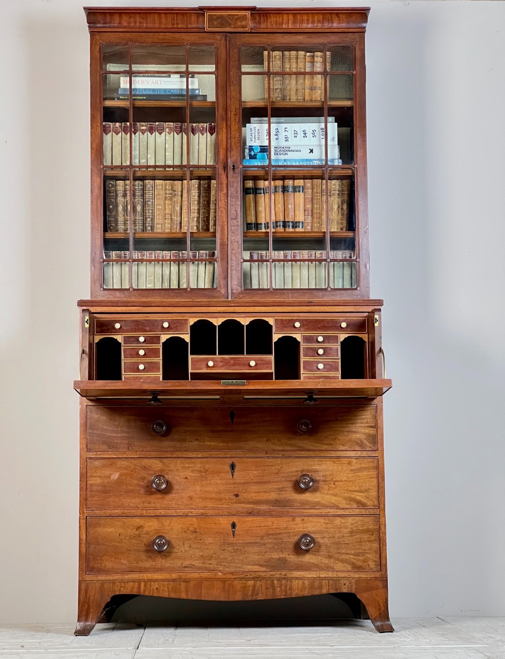 A Georgian Mahogany Secretaire Bookcase Circa 1800
