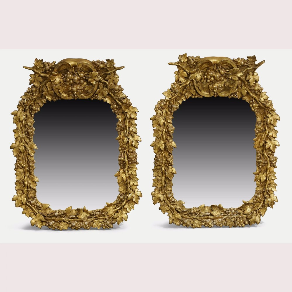 A Pair Of C19th Gilt Composite Mirrors