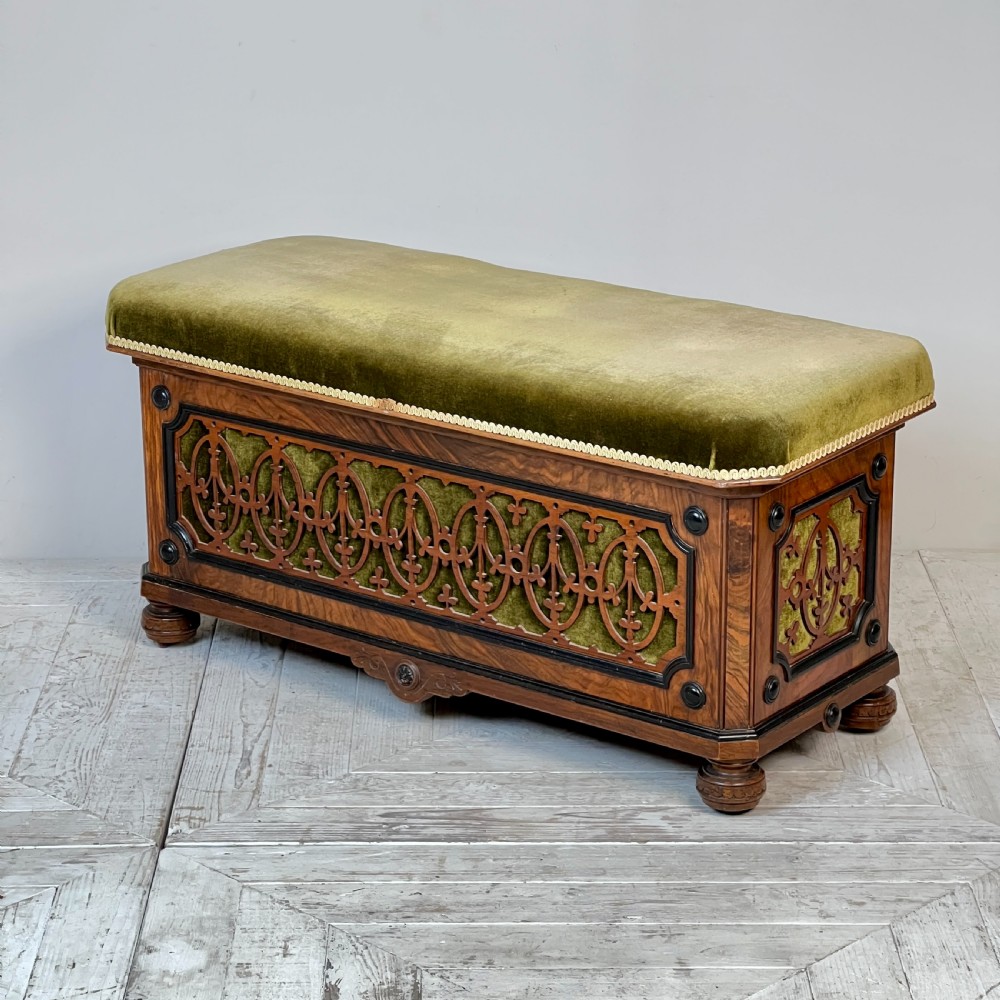 A Victorian Burr Walnut And Ebonised Ottoman View III